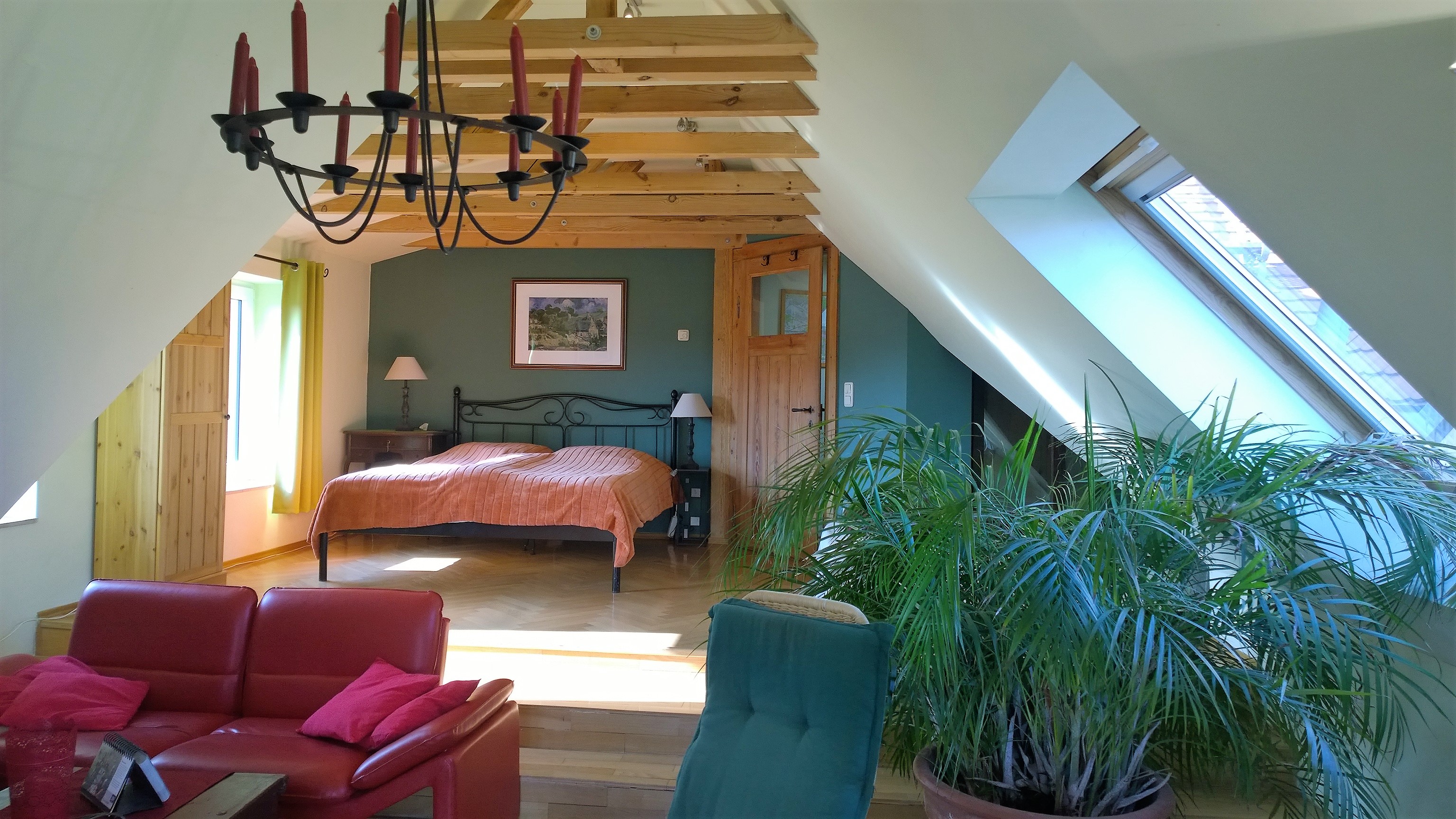 Ferienwohnung Villa Griess Dachgeschoss Wohnschlafzimmer